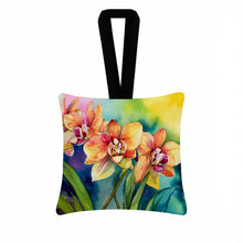 Load image into Gallery viewer, Orchids in Watercolor Hanging Square Fabric Ornament 3.5 × 3.5