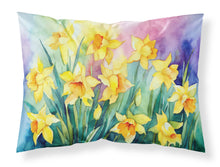 Load image into Gallery viewer, Daffodils in Watercolor Fabric Standard Pillowcase – Artistic Decorative Front, White Back