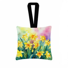 Load image into Gallery viewer, Daffodils in Watercolor Hanging Square Fabric Ornament 3.5 × 3.5