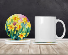 Load image into Gallery viewer, Daffodils in Watercolor Large Sandstone Coasters Pack of 4