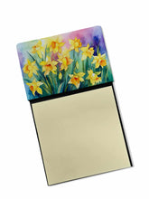 Load image into Gallery viewer, Daffodils in Watercolor Sticky Note Holder- Refiilable Desk Accessory Note Pad