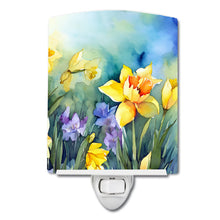 Load image into Gallery viewer, Daffodils in Watercolor Ceramic Night Light
