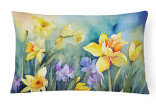 Load image into Gallery viewer, Daffodils in Watercolor Fabric Decorative Pillow