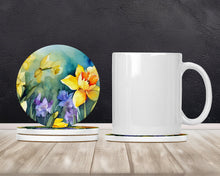Load image into Gallery viewer, Daffodils in Watercolor Large Sandstone Coasters Pack of 4