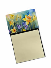 Load image into Gallery viewer, Daffodils in Watercolor Sticky Note Holder- Refiilable Desk Accessory Note Pad