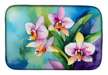 Load image into Gallery viewer, Orchids in Watercolor Dish Drying Mat