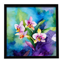 Load image into Gallery viewer, Orchids in Watercolor Framed Metal Print