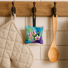 Load image into Gallery viewer, Orchids in Watercolor Hanging Square Fabric Ornament 3.5 × 3.5