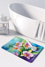 Load image into Gallery viewer, Orchids in Watercolor Memory Foam Kitchen Mat