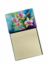 Load image into Gallery viewer, Orchids in Watercolor Sticky Note Holder- Refiilable Desk Accessory Note Pad