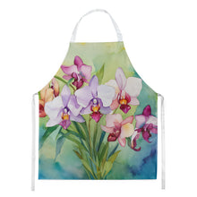 Load image into Gallery viewer, Orchids in Watercolor Apron – Artist-Designed Kitchen, BBQ &amp; Craft Apron