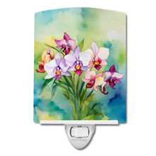 Load image into Gallery viewer, Orchids in Watercolor Ceramic Night Light