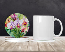 Load image into Gallery viewer, Orchids in Watercolor Large Sandstone Coasters Pack of 4