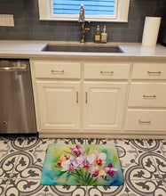 Load image into Gallery viewer, Orchids in Watercolor Memory Foam Kitchen Mat
