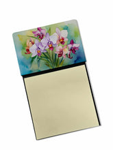 Load image into Gallery viewer, Orchids in Watercolor Sticky Note Holder- Refiilable Desk Accessory Note Pad