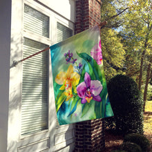 Load image into Gallery viewer, Orchids in Watercolor House Flag