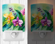 Load image into Gallery viewer, Orchids in Watercolor Ceramic Night Light
