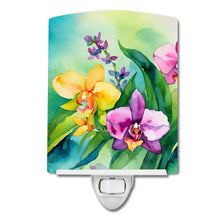 Load image into Gallery viewer, Orchids in Watercolor Ceramic Night Light