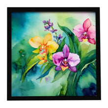 Load image into Gallery viewer, Orchids in Watercolor Framed Metal Print