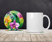 Load image into Gallery viewer, Orchids in Watercolor Large Sandstone Coasters Pack of 4