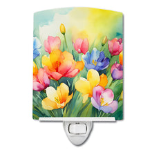 Load image into Gallery viewer, Freesias in Watercolor Ceramic Night Light