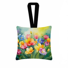 Load image into Gallery viewer, Freesias in Watercolor Hanging Square Fabric Ornament 3.5 × 3.5