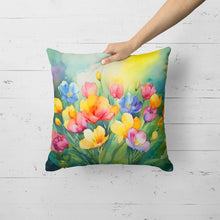 Load image into Gallery viewer, Freesias in Watercolor Throw Pillow