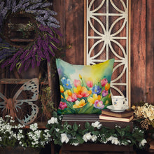 Load image into Gallery viewer, Freesias in Watercolor Throw Pillow