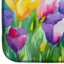 Load image into Gallery viewer, Freesias in Watercolor Dish Drying Mat