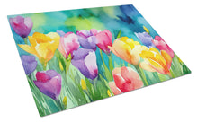 Load image into Gallery viewer, Freesias in Watercolor Glass Cutting Boards – Durable, Decorative Kitchen Art Large