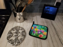 Load image into Gallery viewer, Freesias in Watercolor Pot Holders - Set of 2 Decorative Kitchen Helpers | Made in the USA