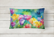 Load image into Gallery viewer, Freesias in Watercolor Fabric Decorative Pillow