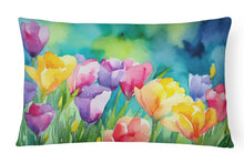 Load image into Gallery viewer, Freesias in Watercolor Fabric Decorative Pillow
