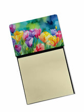 Load image into Gallery viewer, Freesias in Watercolor Sticky Note Holder- Refiilable Desk Accessory Note Pad