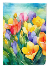 Load image into Gallery viewer, Freesias in Watercolor House Flag
