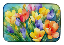 Load image into Gallery viewer, Freesias in Watercolor Dish Drying Mat
