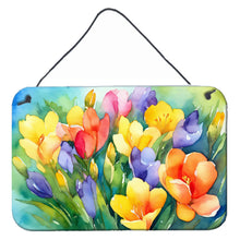 Load image into Gallery viewer, Freesias in Watercolor Wall or Door Hanging Prints