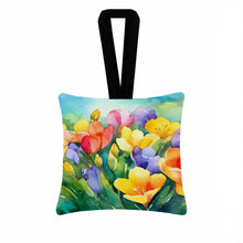 Load image into Gallery viewer, Freesias in Watercolor Hanging Square Fabric Ornament 3.5 × 3.5