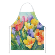 Load image into Gallery viewer, Freesias in Watercolor Apron – Artist-Designed Kitchen, BBQ &amp; Craft Apron