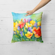 Load image into Gallery viewer, Freesias in Watercolor Throw Pillow