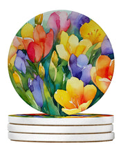 Load image into Gallery viewer, Freesias in Watercolor Large Sandstone Coasters Pack of 4