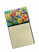 Load image into Gallery viewer, Freesias in Watercolor Sticky Note Holder- Refiilable Desk Accessory Note Pad