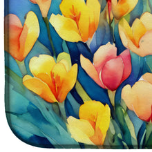 Load image into Gallery viewer, Freesias in Watercolor Dish Drying Mat