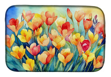 Load image into Gallery viewer, Freesias in Watercolor Dish Drying Mat