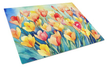 Load image into Gallery viewer, Freesias in Watercolor Glass Cutting Boards – Durable, Decorative Kitchen Art Large