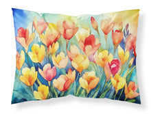 Load image into Gallery viewer, Freesias in Watercolor Fabric Standard Pillowcase – Artistic Decorative Front, White Back