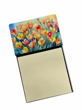 Load image into Gallery viewer, Freesias in Watercolor Sticky Note Holder- Refiilable Desk Accessory Note Pad