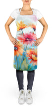 Load image into Gallery viewer, Gerbera Daisies in Watercolor Apron – Artist-Designed Kitchen, BBQ &amp; Craft Apron