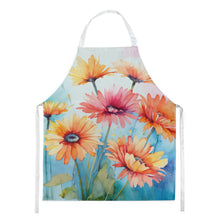 Load image into Gallery viewer, Gerbera Daisies in Watercolor Apron – Artist-Designed Kitchen, BBQ &amp; Craft Apron