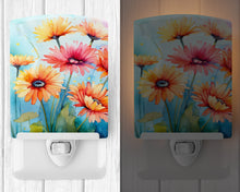 Load image into Gallery viewer, Gerbera Daisies in Watercolor Ceramic Night Light